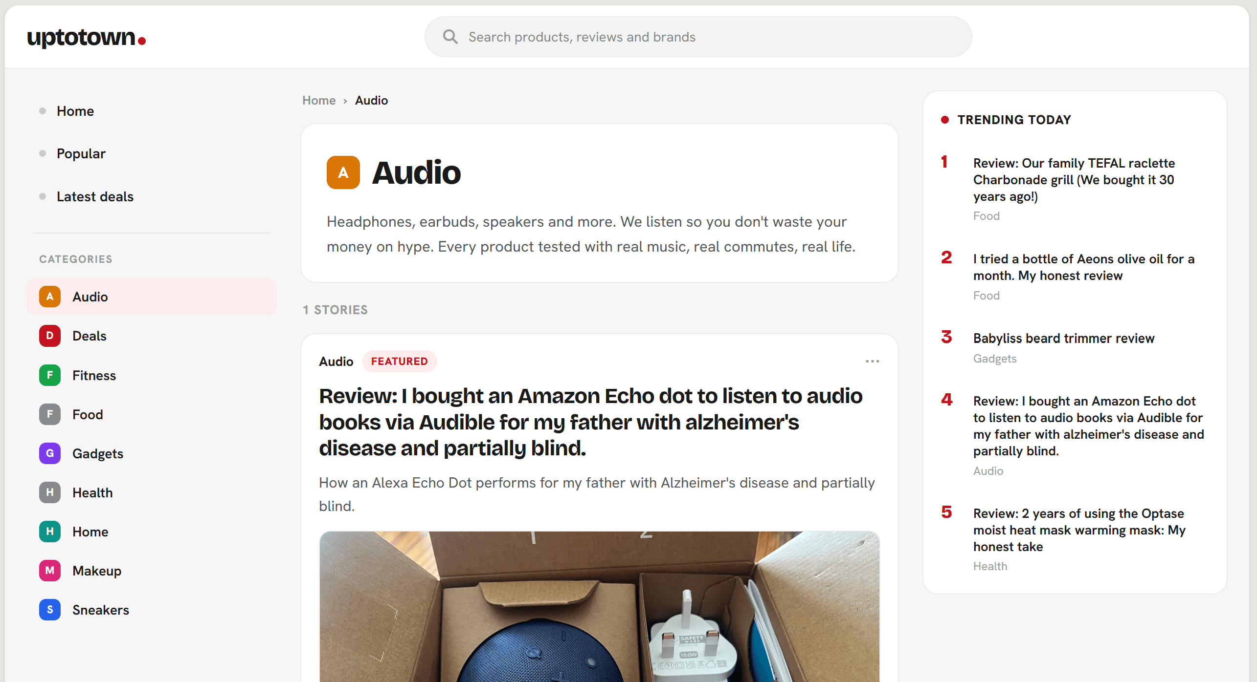 uptotown.com Audio category page