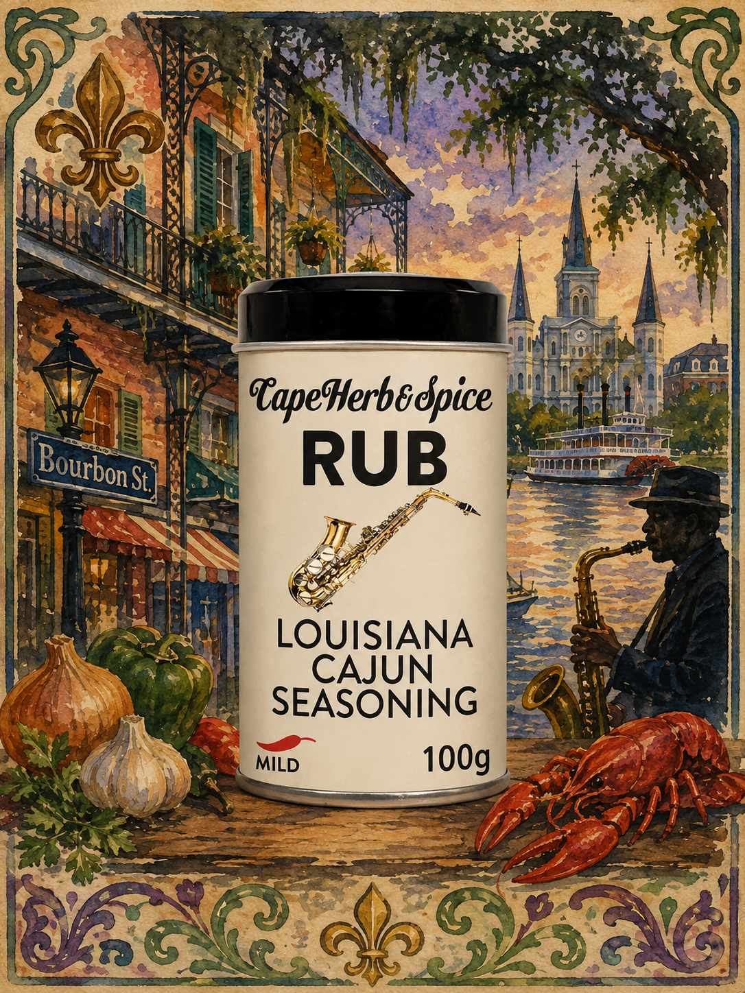Cape Herb & Spice Rub Louisiana Cajun Seasoning 100g